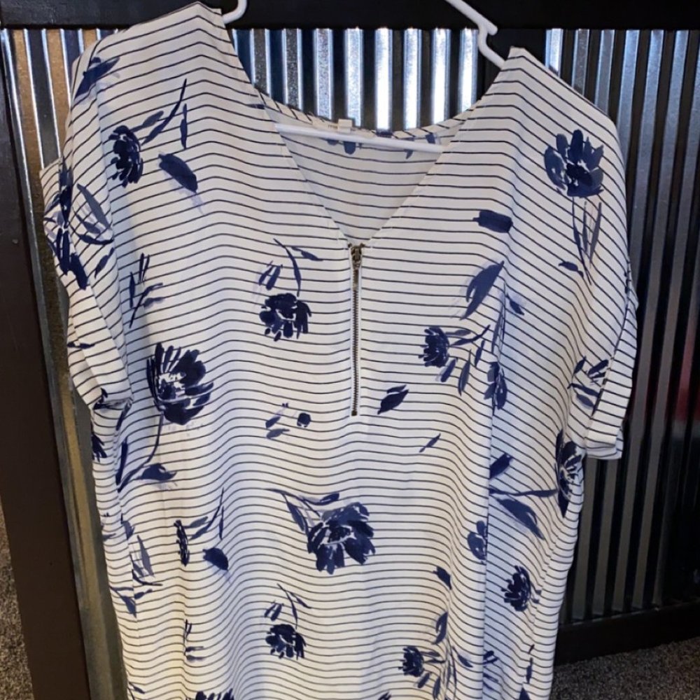 Floral & Striped Blouse